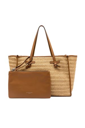 Borsa shopping in rafia effetto paglia beige GIANNI CHIARINI | BS6850COMMRVMRK064